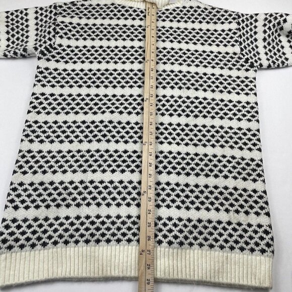 Ann Taylor Turtle Neck Sweater Women’s M Striped Black White 5% Wool - Picture 4 of 14